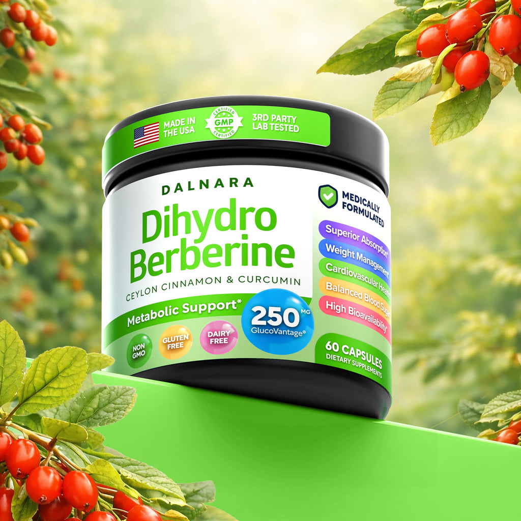 Dalnara Dihydroberberine Capsules 250mg, 60 Count - Supports Metabolic Wellness & Balanced Energy, Non-GMO,Dihydroberberine Supplement - TrustMedUSA