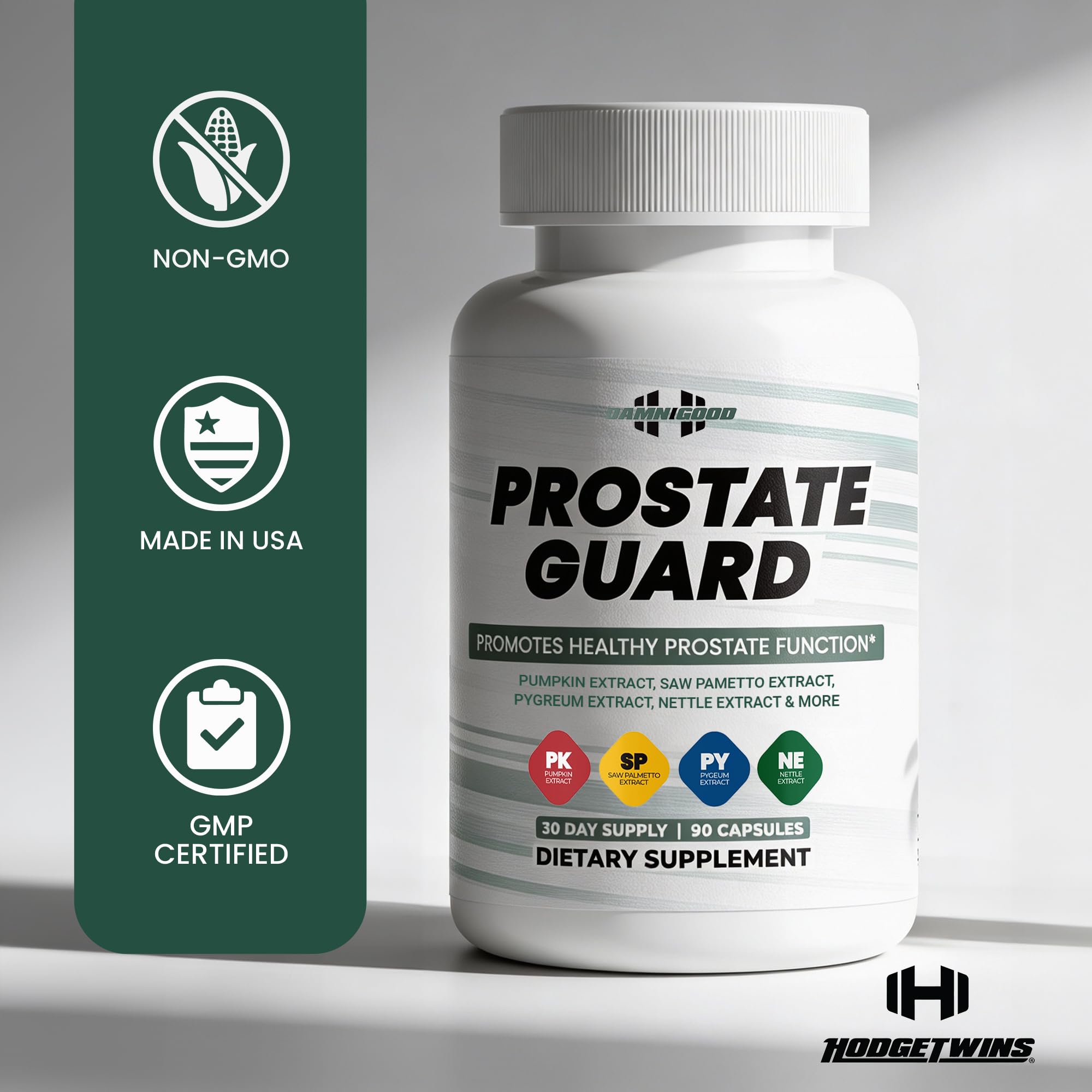 DAMN GOOD The Hodge Twins Prostate Guard - 90 Capsules Guard Vitality Complex – Comfort Blend for Nighttime Routine, Restful Rhythm - Men's Supplements for Health Supports Relaxation - TrustMedUSA