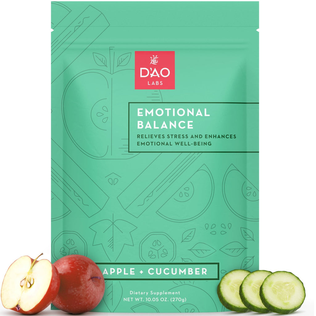 D'AO Labs Emotional Balance - Emotional Balance Powder - Calm & Stress Relief - Effervescent Powder with Apple-Cucumber Flavor - Xiao Yao San Traditional Chinese Herbal - 30 Individual Servings - TrustMedUSA