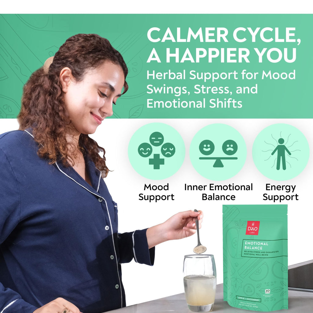 D'AO Labs Emotional Balance - Emotional Balance Powder - Calm & Stress Relief - Effervescent Powder with Apple-Cucumber Flavor - Xiao Yao San Traditional Chinese Herbal - 30 Individual Servings - TrustMedUSA