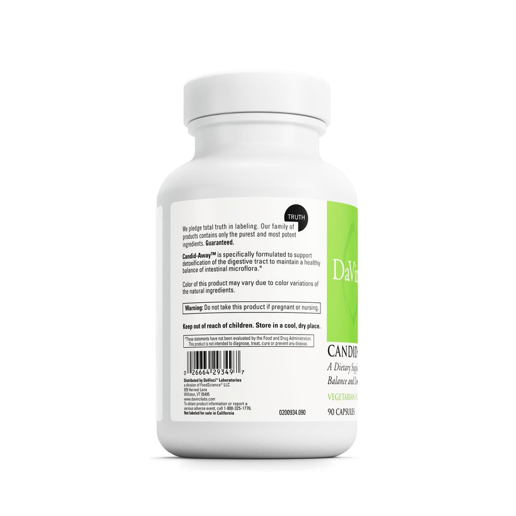 DAVINCI Labs Candid-Away - Digestive Gut Health Support, Immune System Support with Digestive Enzymes, Calcium, Magnesium & More* - 90 Vegetarian Capsules (30 Servings) - Maple Wellness Supplements