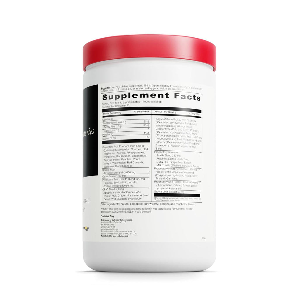 DAVINCI Labs Spectra Reds - Drink Mix Supplement for Antioxidant Health* - Immune & Liver Health Aid with Grape Seed Extract* - Powder Supplement Supports Eye & Heart Health* - 30 Servings (324.9 g) - TrustMedUSA