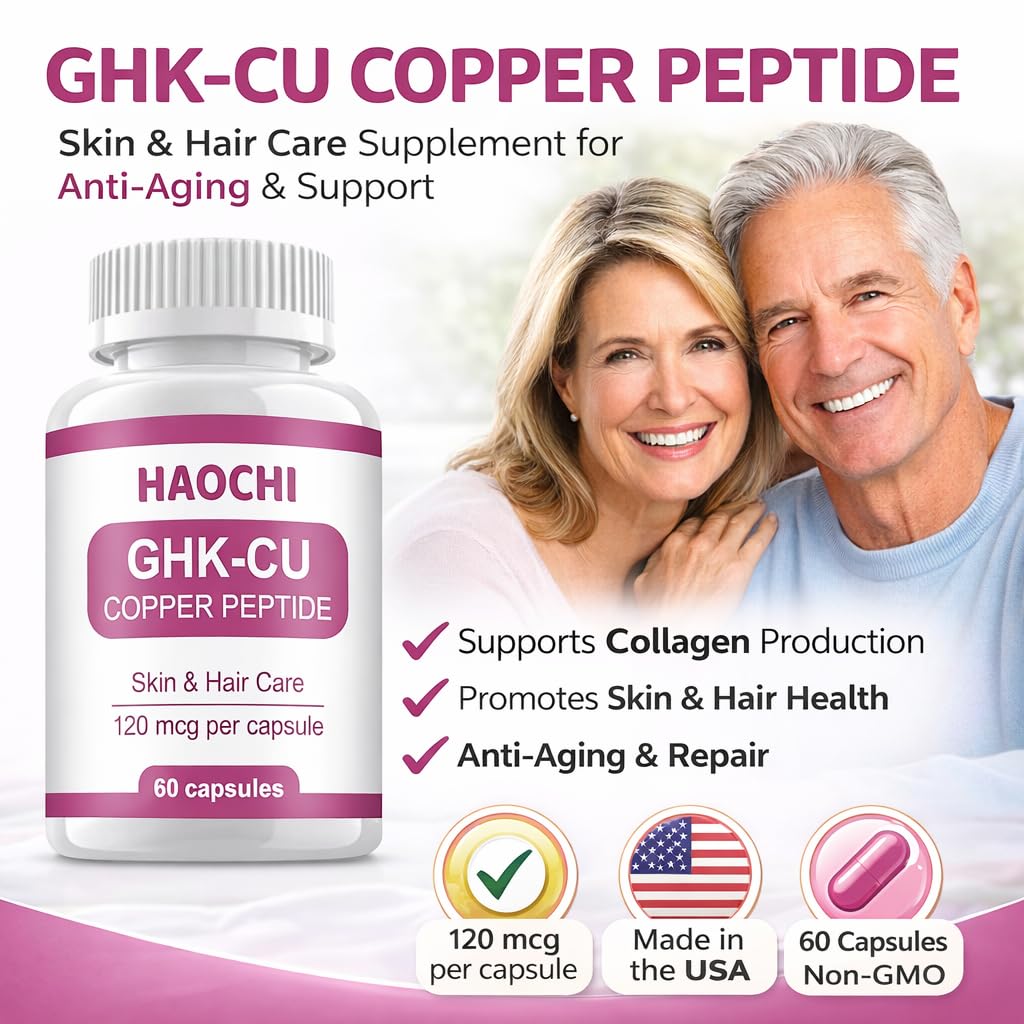 DAYEAH GHK-Cu Copper Peptide Supplement, 120mcg Vegan High Potency Promotes Skin Repair, Radiant Skin Elasticity, Anti-Aging & Hair Growth Support-60ct - TrustMedUSA