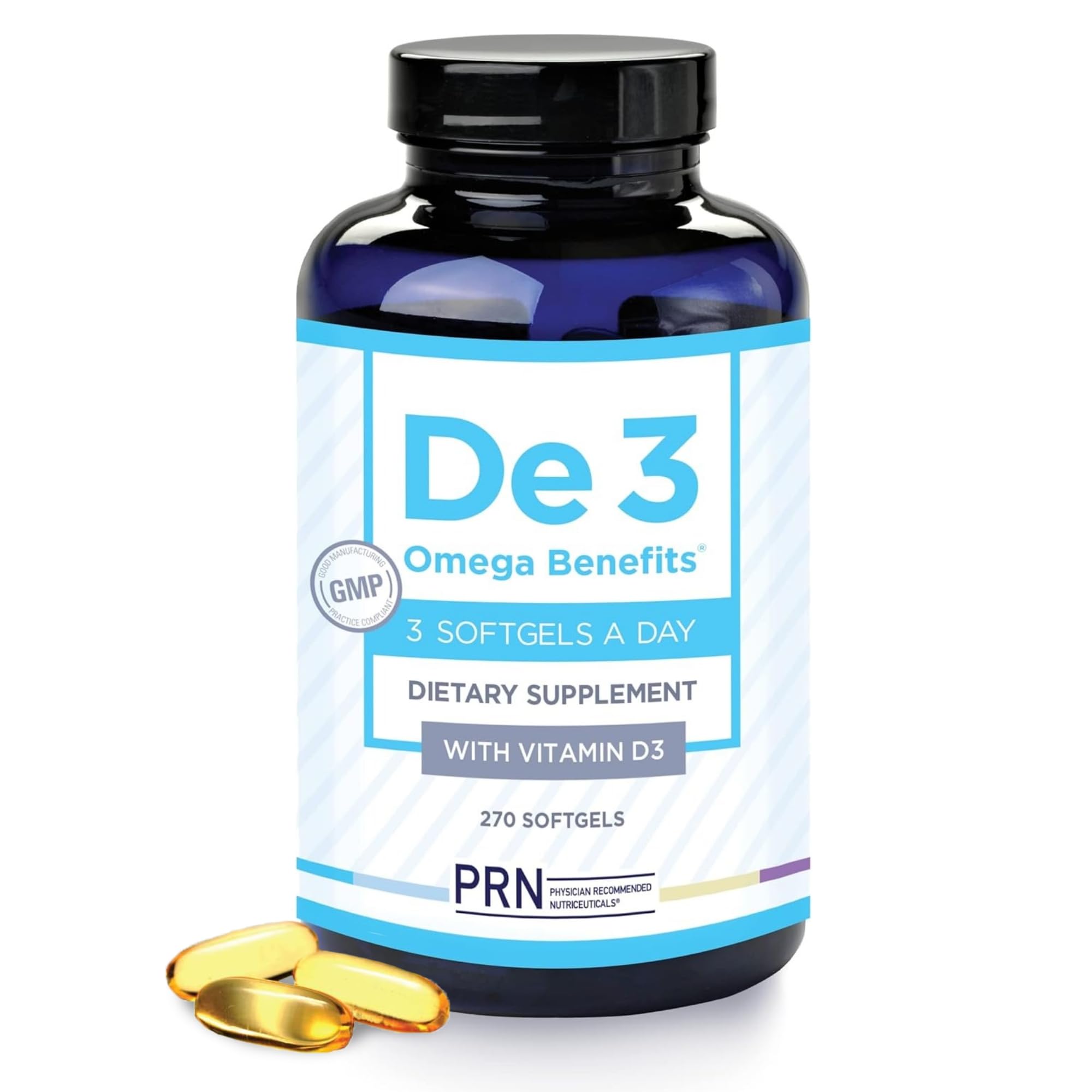 De3 Dry Eye Ultra Pure rTG Omega 3 – Support for Dry Eyes - 2400mg EPA & DHA – New & Improved-Burpless-3 per Day Serving, 3-Month Supply - TrustMedUSA