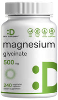 Deal Supplement Magnesium Glycinate 500mg, 240 Veggie Capsules | 100% Chelated for Easy Absorption | Essential Mineral Supplement | Non-GMO, Gluten-Free - TrustMedUSA
