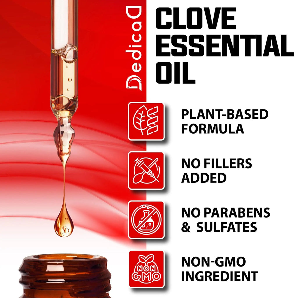 DEDICAD - 1 FL Oz - 30ml - Clove Essential Oil Supplement – for Toothache, Oral Care, Skin & Hair – Clove Oil Organic - TrustMedUSA