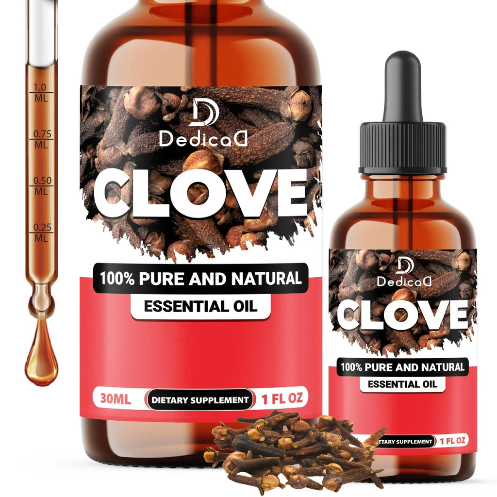 DEDICAD - 1 FL Oz - 30ml - Clove Essential Oil Supplement – for Toothache, Oral Care, Skin & Hair – Clove Oil Organic - TrustMedUSA