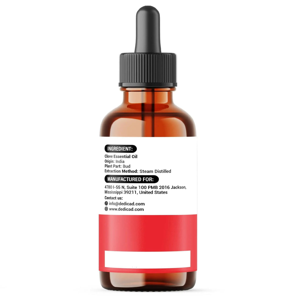 DEDICAD - 1 FL Oz - 30ml - Clove Essential Oil Supplement – for Toothache, Oral Care, Skin & Hair – Clove Oil Organic - TrustMedUSA