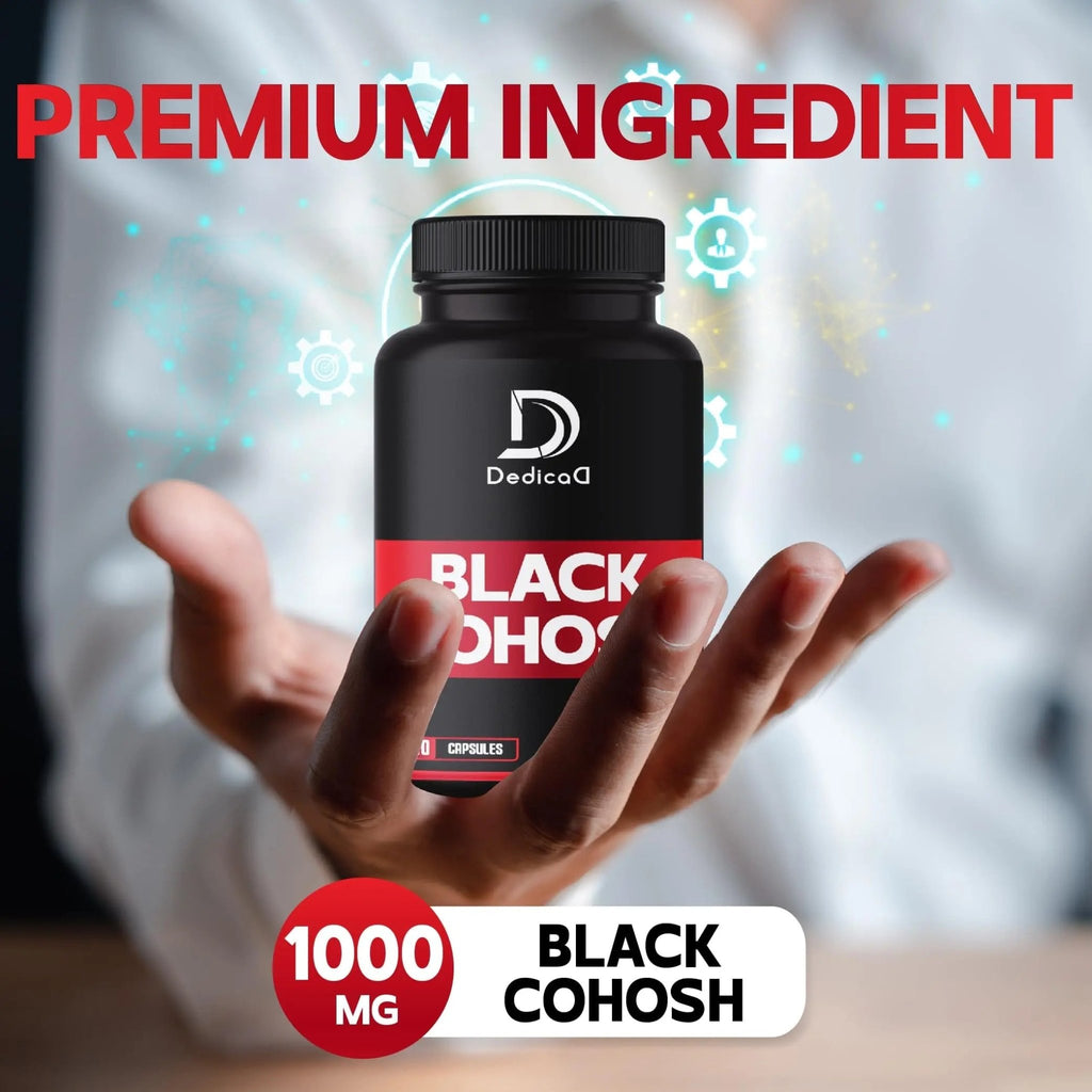 DEDICAD 1000mg Black Cohosh for Menopause Hot Flashes - 240 Capsules for 4-Month Supply - Support for Body Management, Women's Health & Immune System - TrustMedUSA