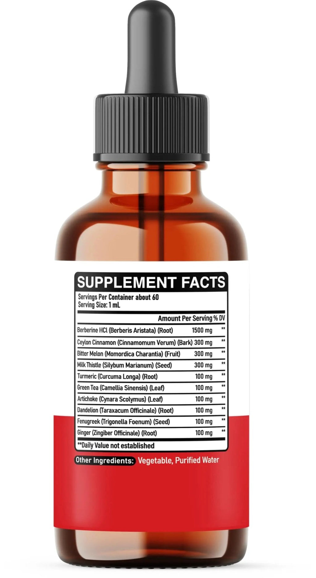 DEDICAD 10in1 Berberine HCl Drops - Liposomal Berberine Liquid - Activator Berberine with Ceylon Cinnamon, Bitter Melon, and 7 More - 60ml - TrustMedUSA