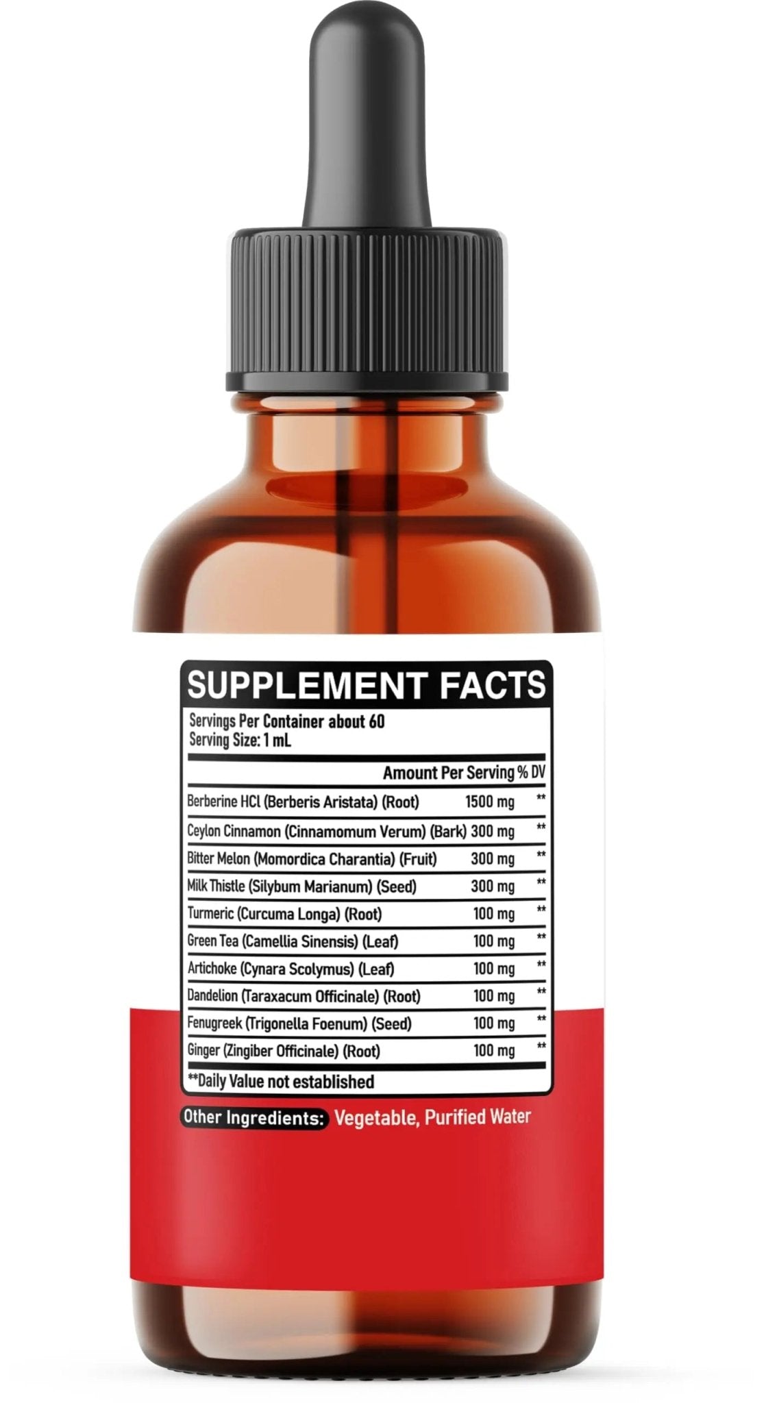 DEDICAD 10in1 Berberine HCl Drops - Liposomal Berberine Liquid - Activator Berberine with Ceylon Cinnamon, Bitter Melon, and 7 More - 60ml - TrustMedUSA