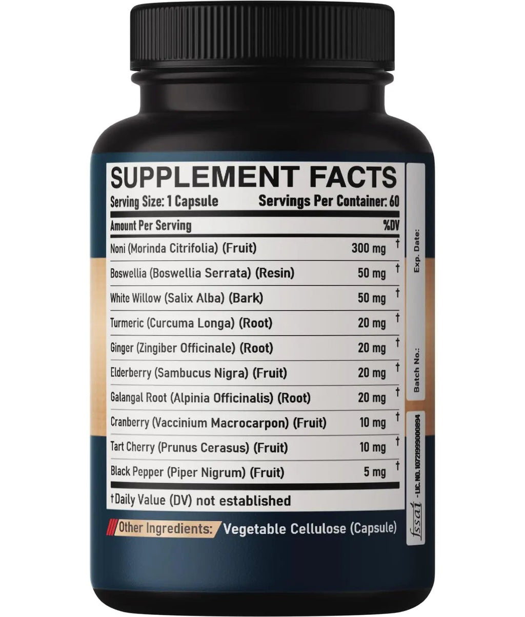 DEDICAD 10in1 Noni Capsules - 4 Month Supply with Elderberry, Boswellia, Turmeric, Ginger & More - Support Muscle, Joint, Digestive & Immune - 2 Packs of 60 Vegan Capsules, Non-GMO & Gluten-Free - TrustMedUSA