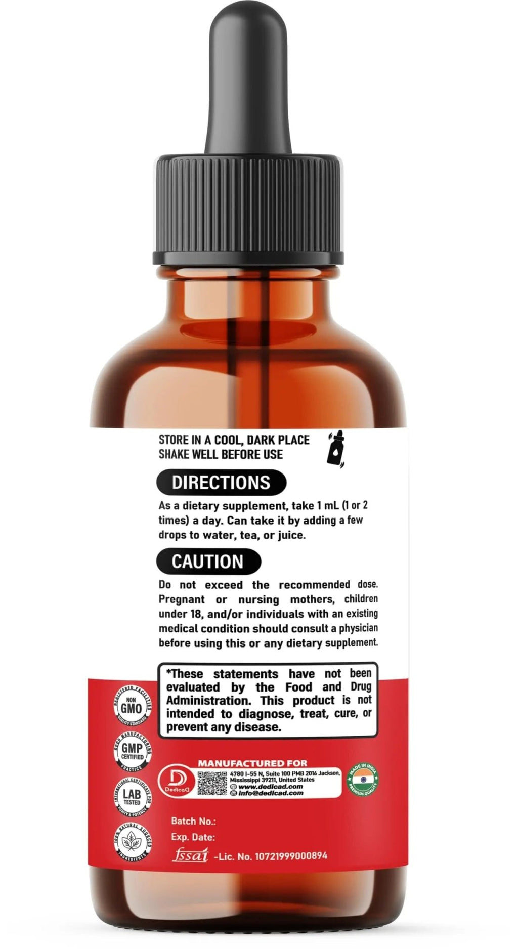 DEDICAD 11in1 Black Walnut Wormwood Cloves Liquid Drops with Cloves Buds, Senna Leaf, Psyllium Husk, Fennel Seed, Papaya Leaf and More - 2 oz Fl - 60 Days - Strawberry Flavor - TrustMedUSA