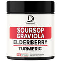 DEDICAD 11in1 Graviola Soursop Capsules - Blended with Elderberry, Turmeric, Ginger, Milk Thistle, Cranberry & More - Support Positive Mood, Immune System & Body Management - TrustMedUSA