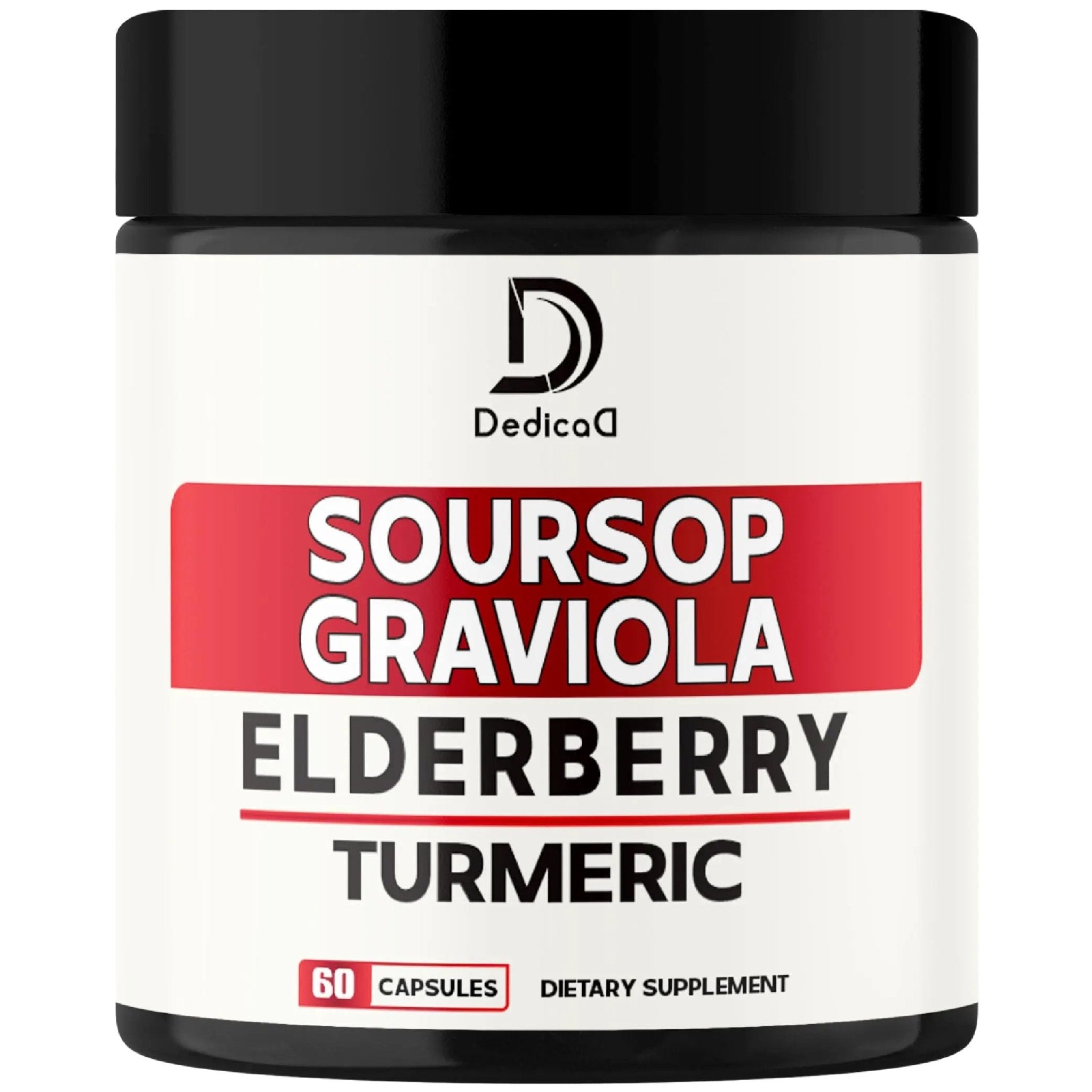 DEDICAD 11in1 Graviola Soursop Capsules - Blended with Elderberry, Turmeric, Ginger, Milk Thistle, Cranberry & More - Support Positive Mood, Immune System & Body Management - TrustMedUSA