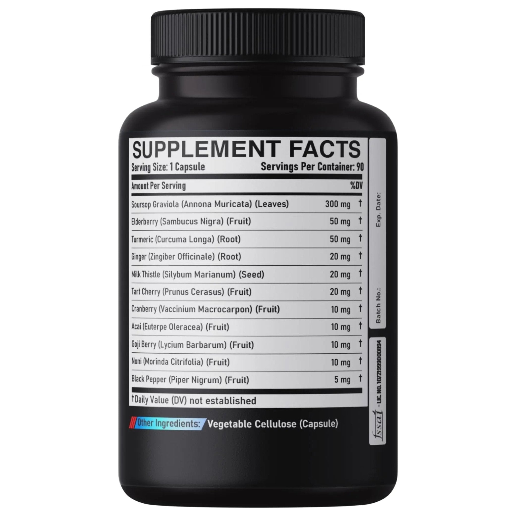 DEDICAD 11in1 Graviola Soursop Capsules for 5 Months Supply with Soursop Fruit, Elderberry, Turmeric, Ginger, Milk Thistle, Cranberry & More - Mood - 150 Vegan Capsules - TrustMedUSA