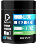 DEDICAD 11in1 Wormwood Capsules - 180 Capsules Extracted from Black Walnut, Cloves, Ginger, Turmeric, Apple, Berberine HCl & More - Support Immune System for 3 Months - TrustMedUSA