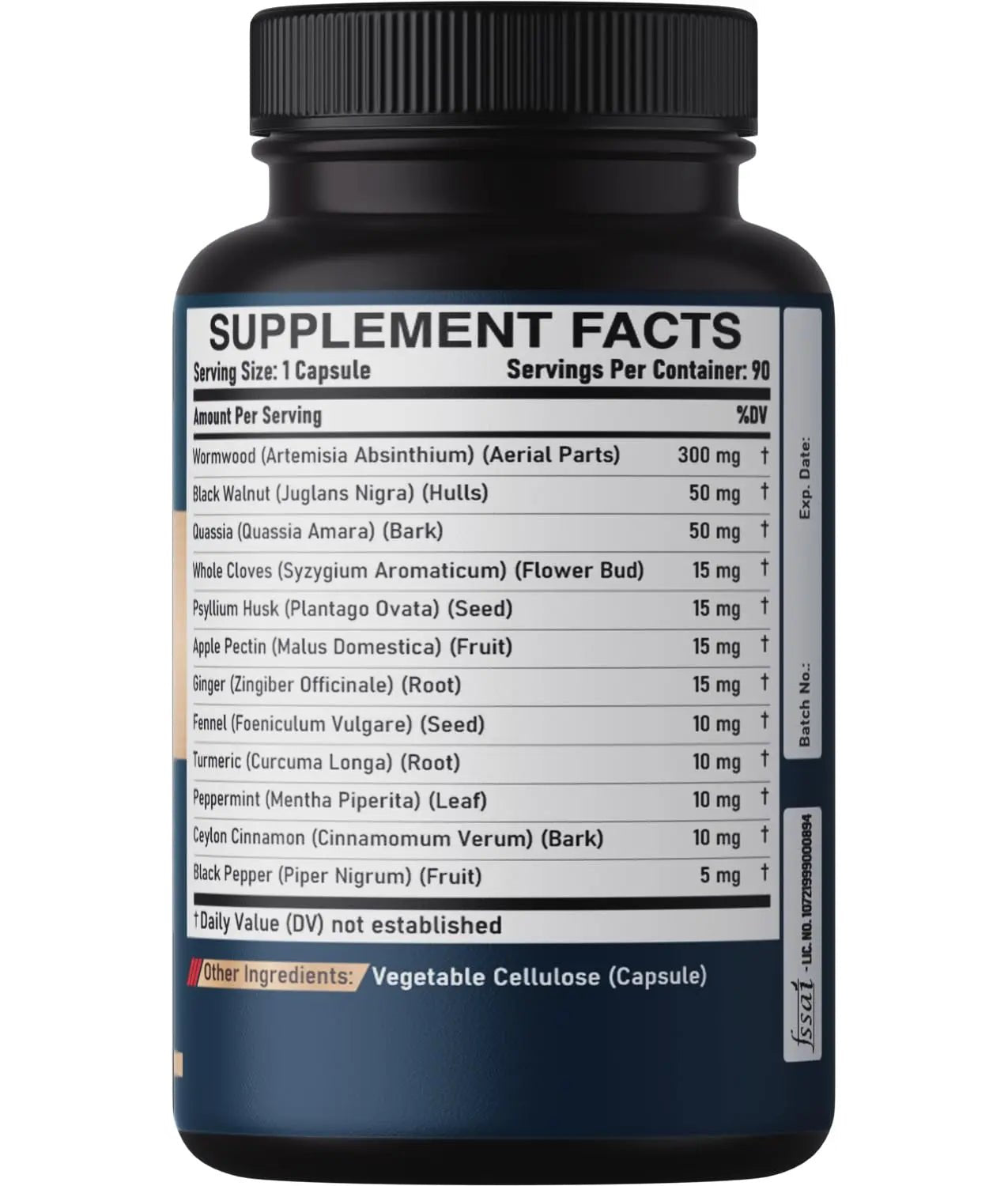 DEDICAD 12in1 Wormwood Black Walnut Clove Capsules - Immune, and Mood Support - 3 Month Supply - 90 Vegan Capsules - TrustMedUSA