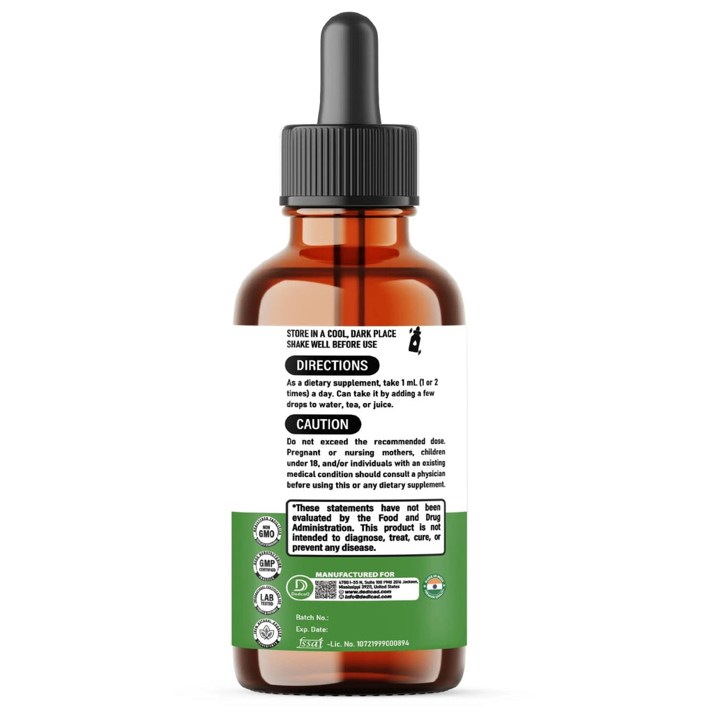 DEDICAD 12in1 Wormwood Liquid Drops - Black Walnut Wormwood Tincture Liquid Extract Whole Cloves and 9 More Herbs - 60 Days Supply - TrustMedUSA
