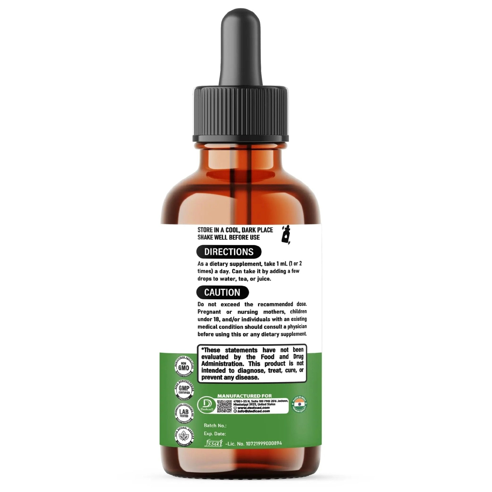 DEDICAD 12in1 Wormwood Liquid Drops - Black Walnut Wormwood Tincture Liquid Extract Whole Cloves and 9 More Herbs - 60 Days Supply - TrustMedUSA