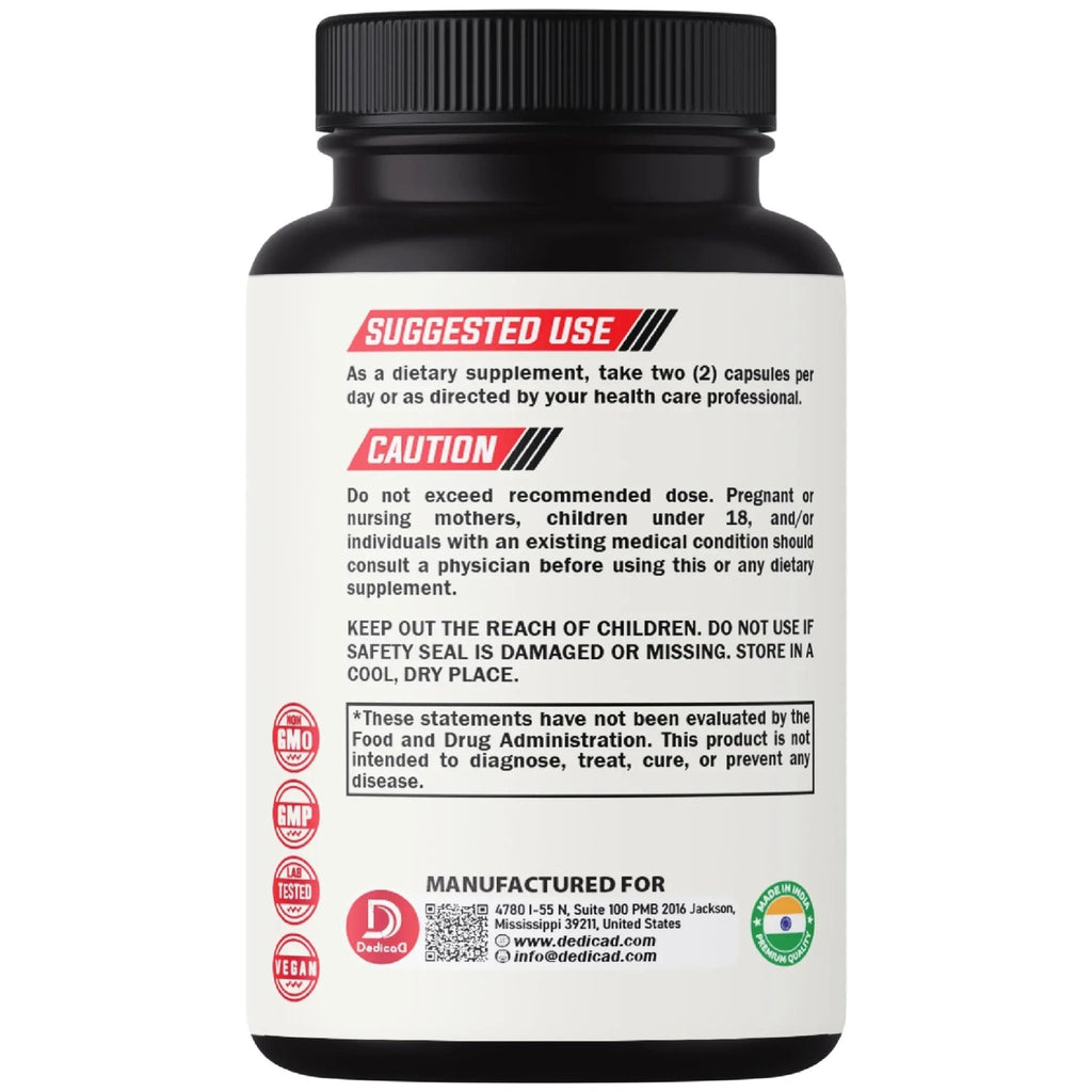 DEDICAD 13in1 Ceylon Cinnamon Capsules - 200 Capsules with Chromium Picolinate, Biotin, Grape Seed, Elderberry & More - TrustMedUSA