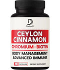 DEDICAD 13in1 Ceylon Cinnamon Capsules - 200 Capsules with Chromium Picolinate, Biotin, Grape Seed, Elderberry & More - TrustMedUSA