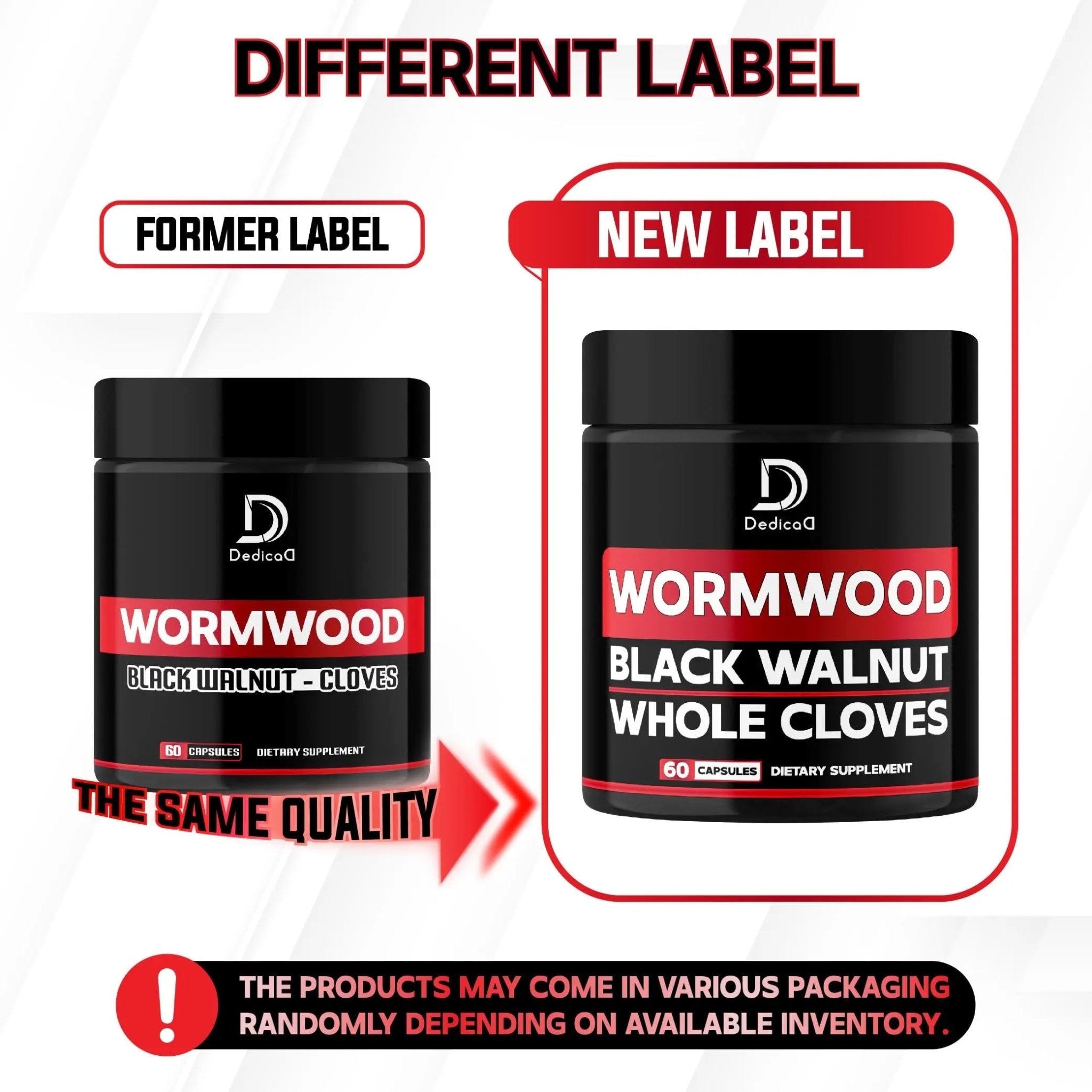 DEDICAD 1500mg Wormwood Capsules with Black Walnut & Cloves - Artemisia Annua Supplement for Immunity - 60 Vegan Capsules - TrustMedUSA
