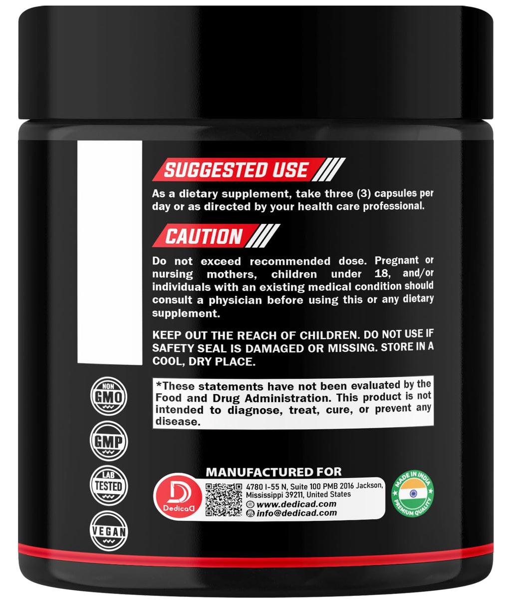 DEDICAD 1500mg Wormwood Capsules with Black Walnut & Cloves - Artemisia Annua Supplement for Immunity - 60 Vegan Capsules - TrustMedUSA
