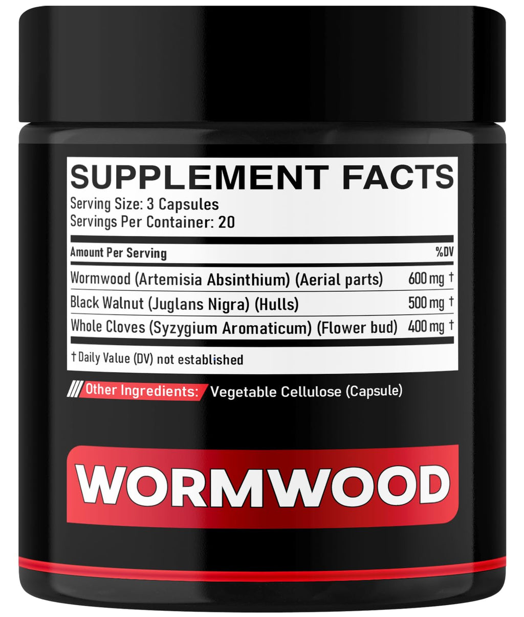 DEDICAD 1500mg Wormwood Capsules with Black Walnut & Cloves - Artemisia Annua Supplement for Immunity - 60 Vegan Capsules - TrustMedUSA