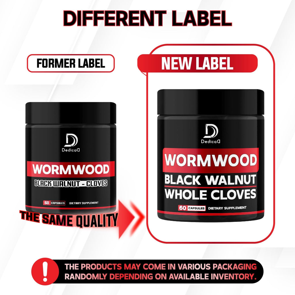 DEDICAD 1500mg Wormwood Capsules with Black Walnut & Cloves - Artemisia Annua Supplement for Immunity - 60 Vegan Capsules - TrustMedUSA