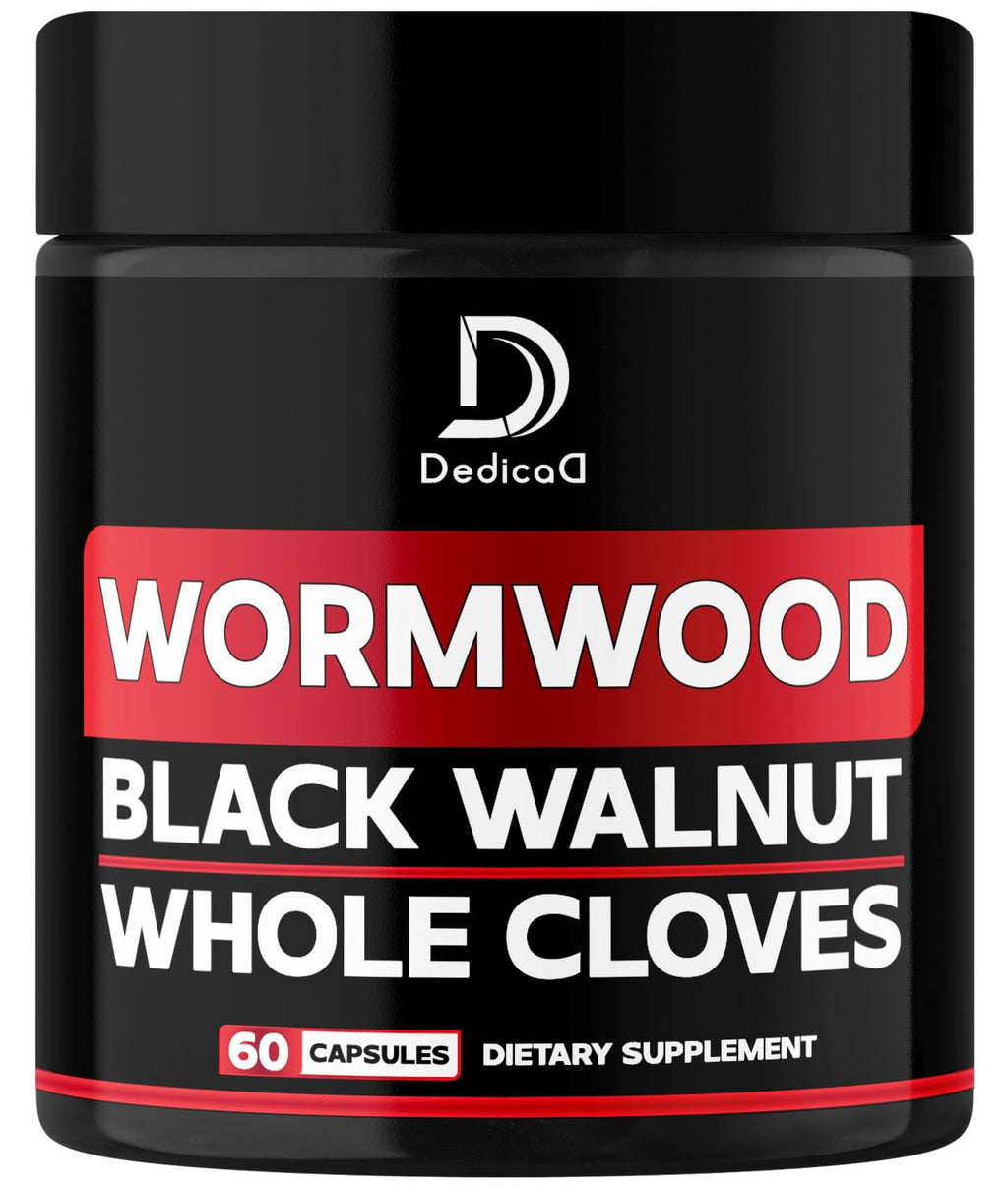 DEDICAD 1500mg Wormwood Capsules with Black Walnut & Cloves - Artemisia Annua Supplement for Immunity - 60 Vegan Capsules - TrustMedUSA