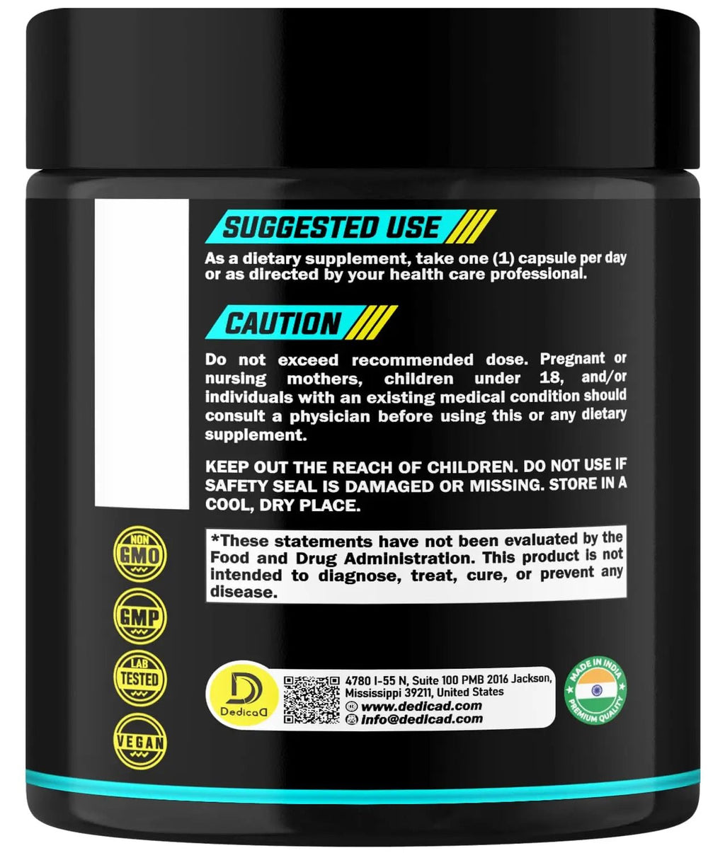 DEDICAD 4-in-1 Nattokinase 2000 Fu, Turmeric, Bromelain, Serrapeptase - Spike Protein Detox - Body Balance, Circulation Health & Immune System - 120 Capsules 4-Month Supply - TrustMedUSA