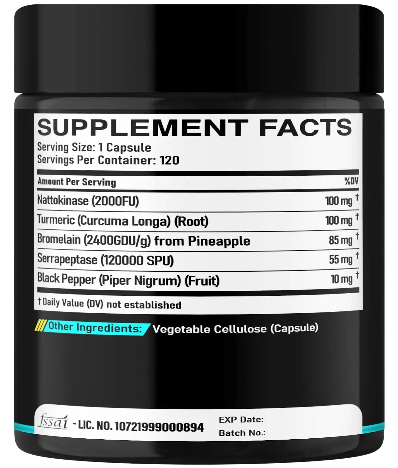 DEDICAD 4-in-1 Nattokinase 2000 Fu, Turmeric, Bromelain, Serrapeptase - Spike Protein Detox - Body Balance, Circulation Health & Immune System - 120 Capsules 4-Month Supply - TrustMedUSA
