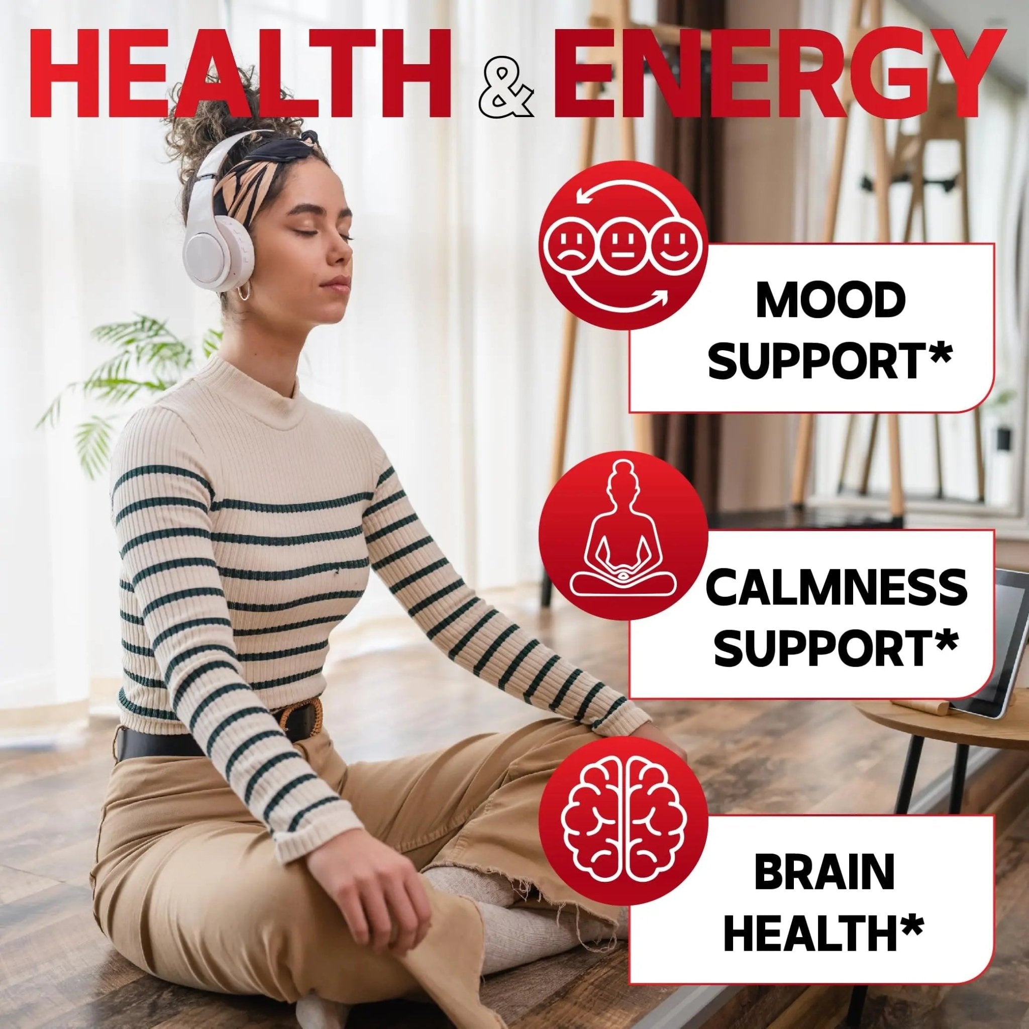 DEDICAD 5 HTP Supplement 1010mg - 60 Capsules - 3in1 Combined with Vitamin B6, L-Tryptophan - Comfortable Mood, Brain Health, Body Management & Immune System Support - TrustMedUSA