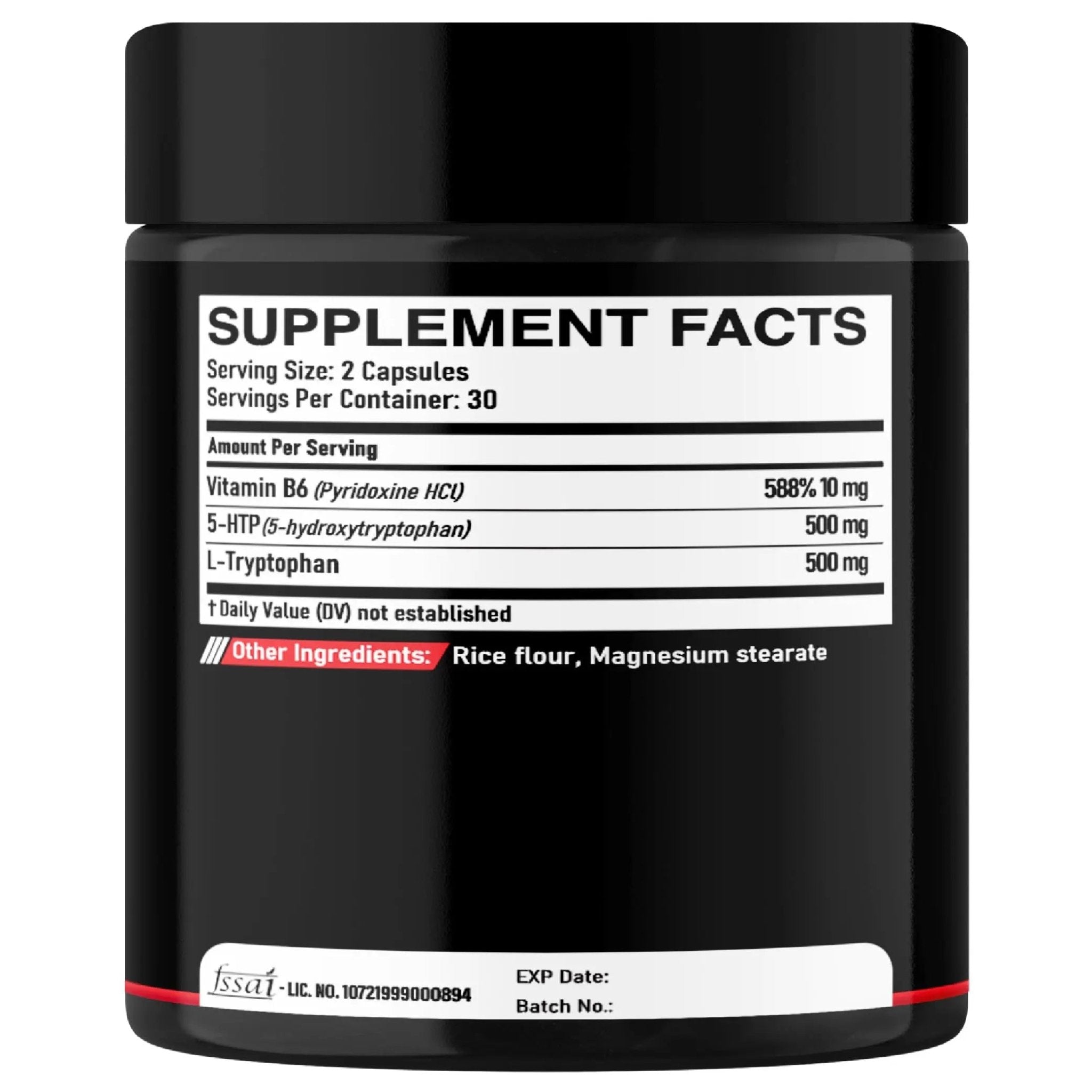 DEDICAD 5 HTP Supplement 1010mg - 60 Capsules - 3in1 Combined with Vitamin B6, L-Tryptophan - Comfortable Mood, Brain Health, Body Management & Immune System Support - TrustMedUSA