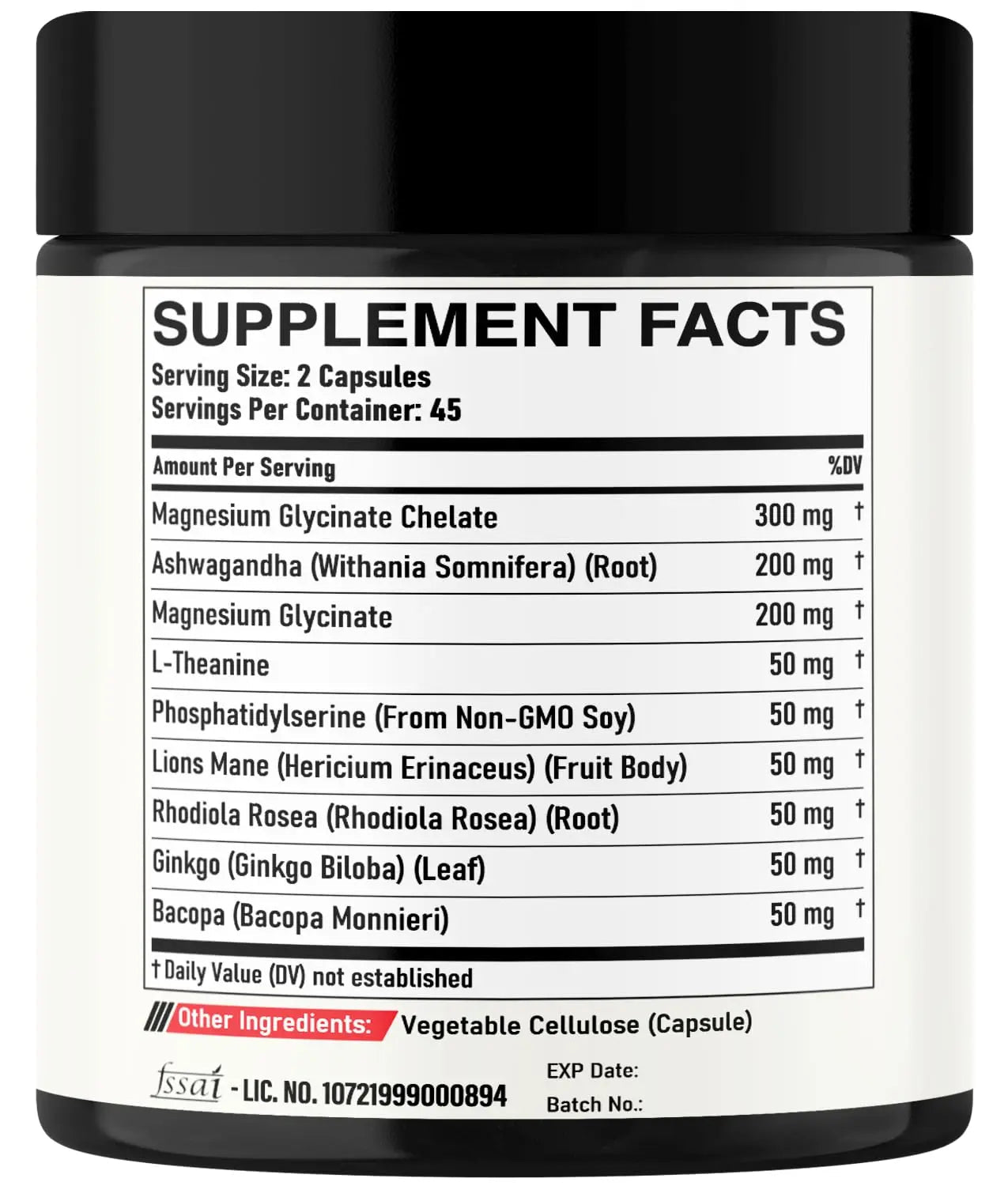 DEDICAD 9in1 Cortisol Supplement - Ashwagandha and Magnesium Glycinate and Chelate - Brain Health & Restful Night & Mood Balance - 90 Capsules Supply 45 Days - TrustMedUSA