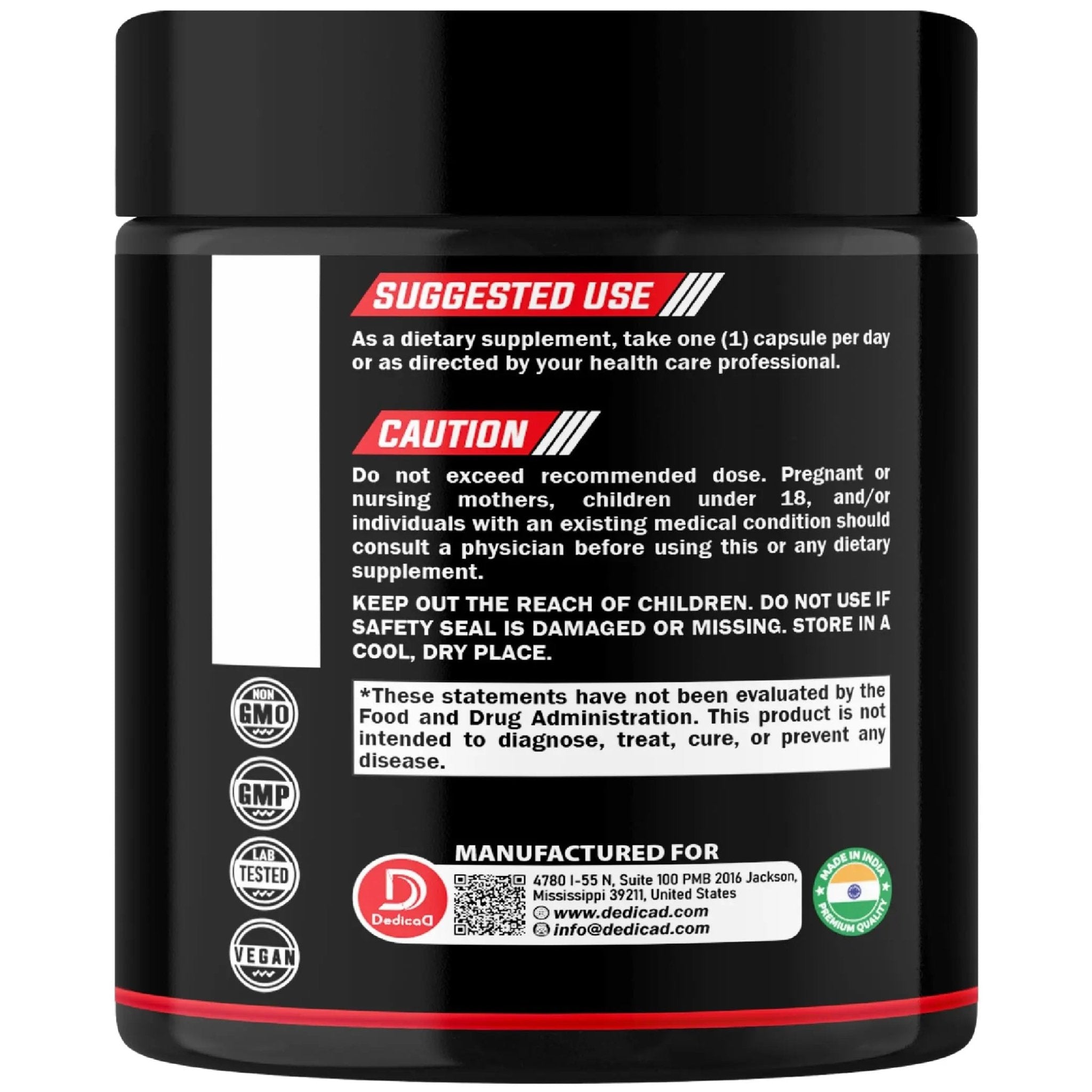 DEDICAD Akkermansia Probiotic for Increases GLP-1 - Contains Inulin, Bacillus Coagulans, Lactobacillus Acidophilus & Chromium - 60 Days Supply - 60 Capsules - TrustMedUSA