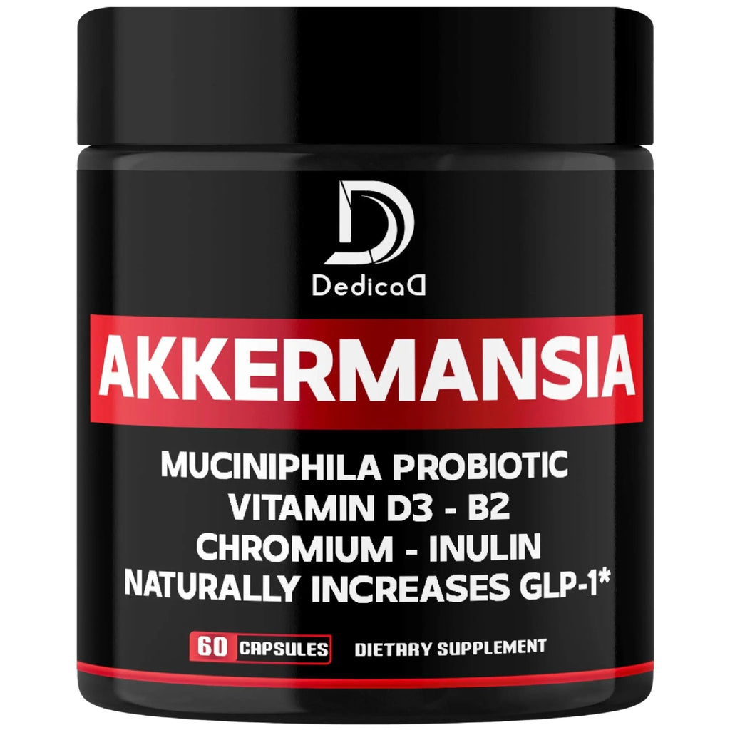 DEDICAD Akkermansia Probiotic for Increases GLP-1 - Contains Inulin, Bacillus Coagulans, Lactobacillus Acidophilus & Chromium - 60 Days Supply - 60 Capsules - TrustMedUSA