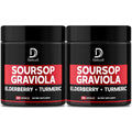 DEDICAD Graviola Soursop Leaves Capsules - 2 Packs 50 Capsules for 100-Day Supply - 11in1 Extract with Elderberry, Turmeric, Ginger, Milk Thistle, Cranberry & More - Support Mood, Immune & Body Health - TrustMedUSA
