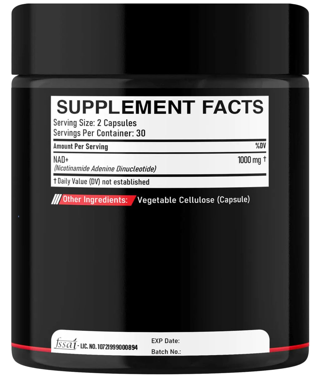 DEDICAD NAD Supplement 1000 mg - Pure NAD Supplement - Energy and DNA Repair, Aging Defense, Brain Function - 60 Capsules - TrustMedUSA