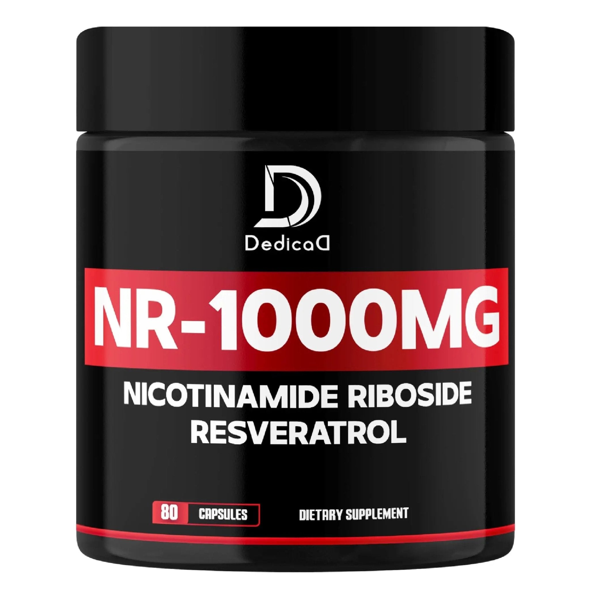 DEDICAD NAD Supplement with Nicotinamide Riboside and Trans Resveratrol - NR for Men & Women - 80 Capsules - TrustMedUSA