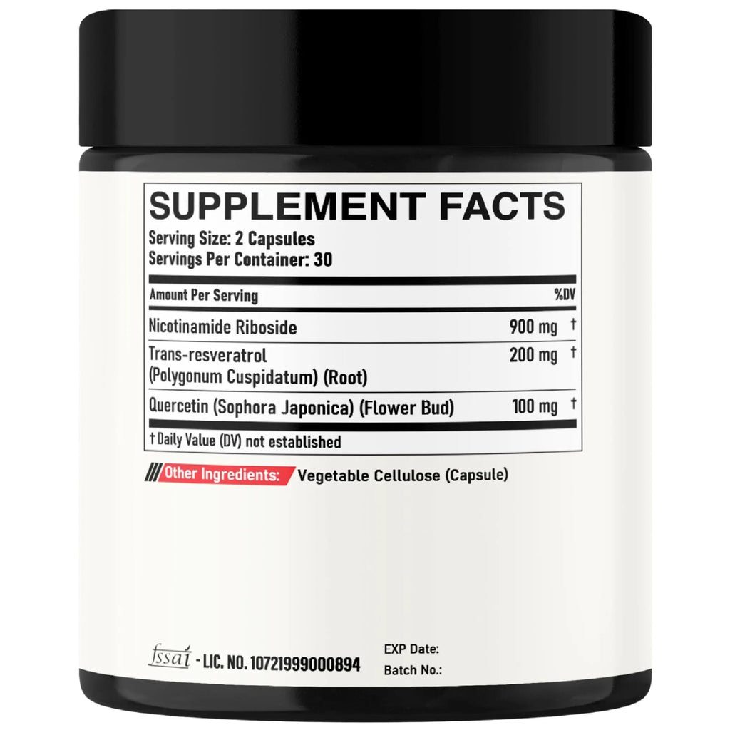 DEDICAD NAD Supplement with Nicotinamide Riboside, Trans-Resveratrol, Quercetin - Cellular Energy & Repair, Vitality, Healthy Aging - 60 Count - TrustMedUSA