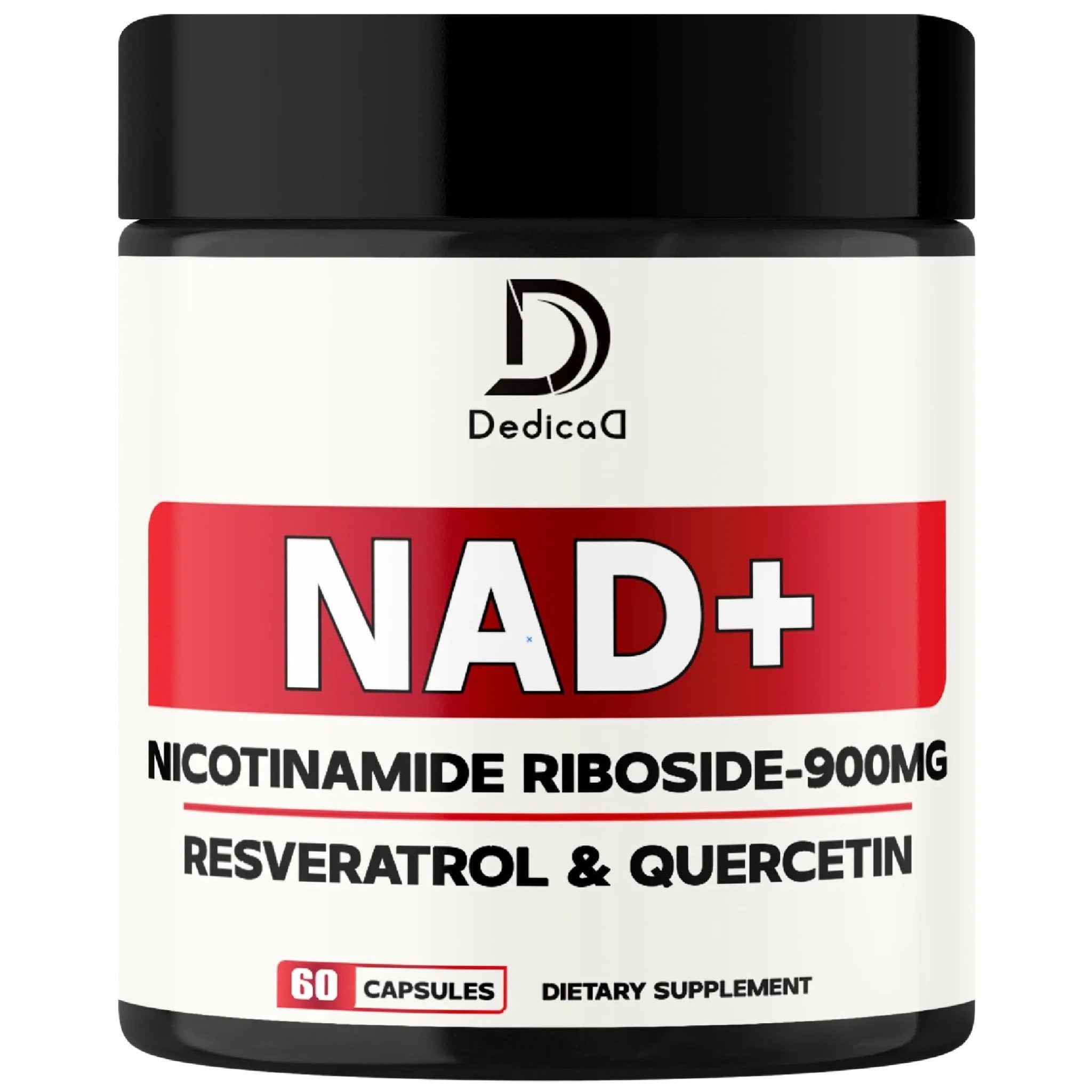 DEDICAD NAD Supplement with Nicotinamide Riboside, Trans-Resveratrol, Quercetin - Cellular Energy & Repair, Vitality, Healthy Aging - 60 Count - TrustMedUSA