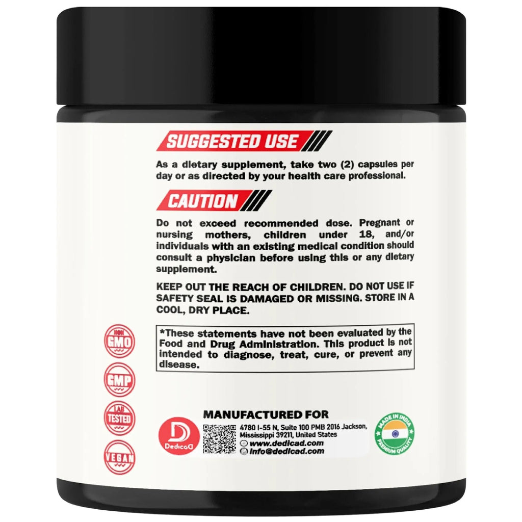 DEDICAD NAD Supplement with Nicotinamide Riboside, Trans-Resveratrol, Quercetin - Cellular Energy & Repair, Vitality, Healthy Aging - 60 Count - TrustMedUSA