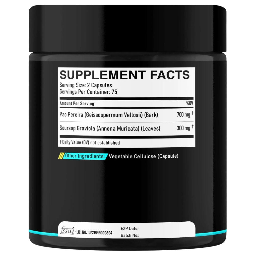 DEDICAD Pao Pereira Bark Extract and Graviola Soursop - 150 Capsules Supply - TrustMedUSA
