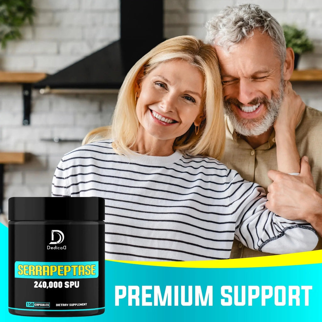 DEDICAD Serrapeptase Supplement 240,000 SPU - 150 Capsules for Smooth Breathing, Heart Health & Immune System Support - 75-Serving Supply - TrustMedUSA
