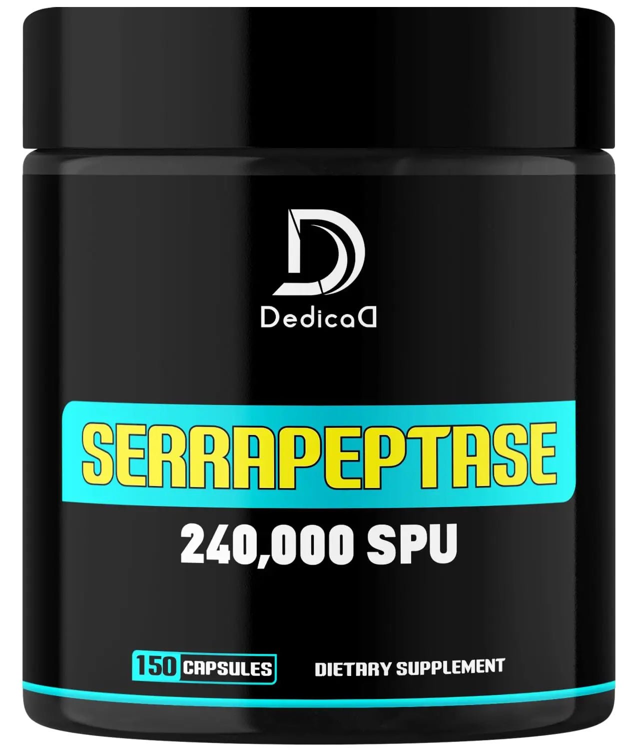 DEDICAD Serrapeptase Supplement 240,000 SPU - 150 Capsules for Smooth Breathing, Heart Health & Immune System Support - 75-Serving Supply - TrustMedUSA
