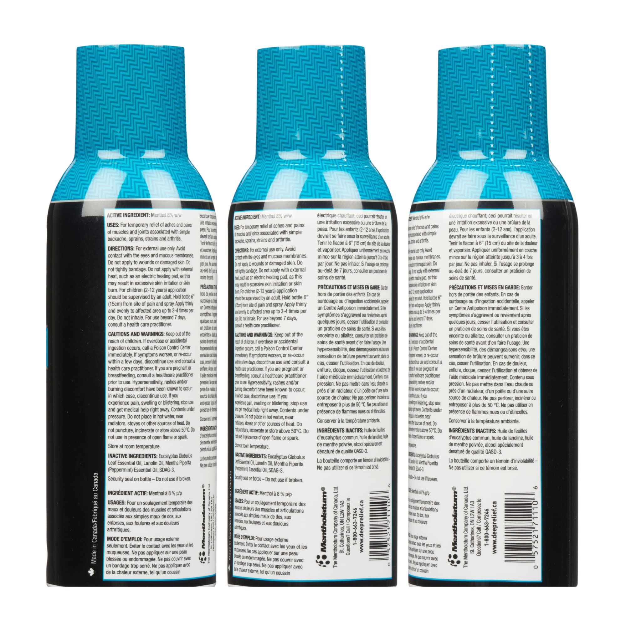 Deep Relief Ice Cold Spray, 150ml - Plastic Bottle, Spray, Cold Therapy, Turquoise, 5.3cm x 5.3cm x 17.1cm - TrustMedUSA