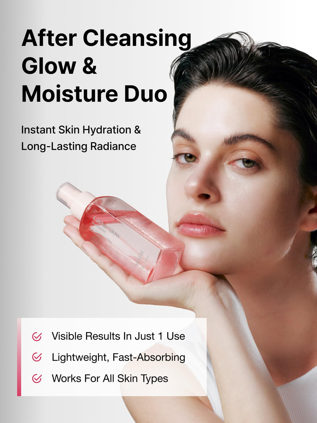 Delere Caviar Glow Soothing Mist | Korean Glass Skin Spray Serum with 5% Caviar & Squalane - Instant 3-Second Radiance & Makeup Setting – Anti-Aging Collagen Booster for Sensitive Skin, 3.4oz - Maple Wellness Supplements