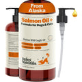 Deley Naturals Wild Alaskan Salmon Oil for Dogs & Cats - New and Improved Salmon Oil Plus Formula - Fish Oil for Dogs with Omega 3, DHA and EPA - Omega 3 for Healthy Skin and Coat - 32oz Made in USA - TrustMedUSA